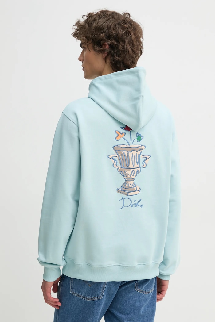 Oblečení Bavlněná mikina Drôle de Monsieur Le Hoodie Vase F.HO174.CO127.LBE tyrkysová