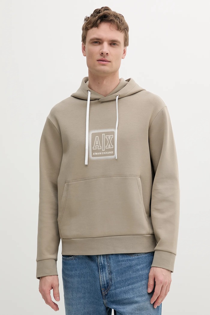 Armani Exchange bluza z kapturem beżowy XM000482.AF10818