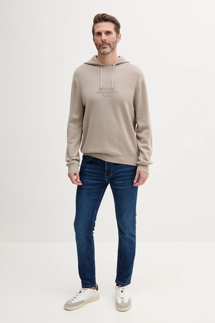 Armani Exchange Sweter wełniany XM000694.AF11982 beżowy SS25