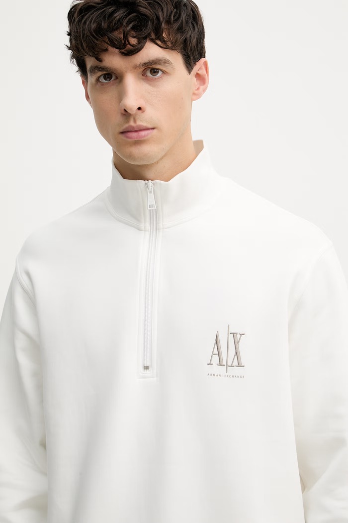 Armani Exchange mikina pánska s bavlnou béžová XM000370.AF10818.NOS