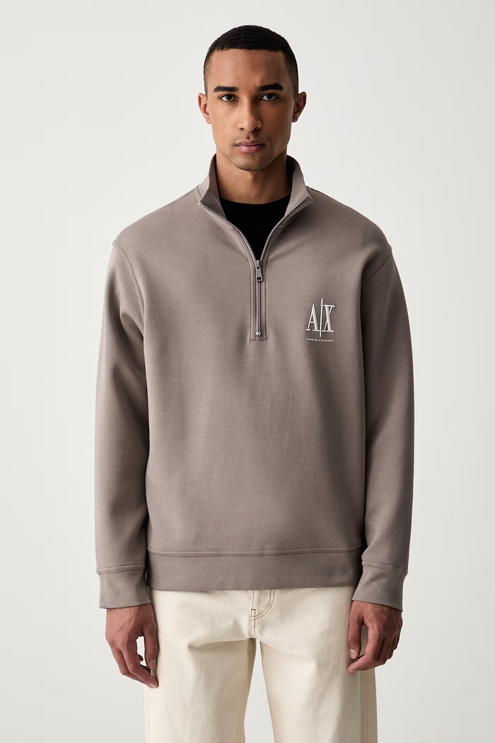 Armani Exchange mikina pánska s bavlnou hnedá XM000370.AF10818.NOS