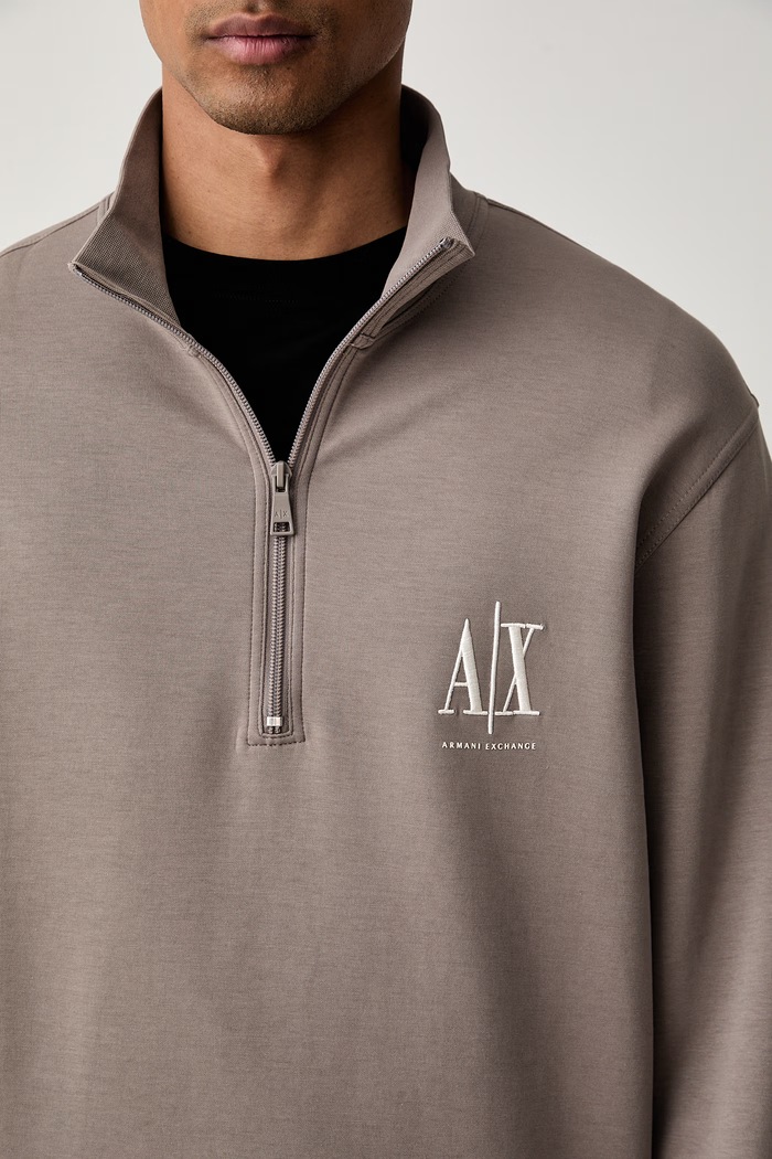 Armani Exchange mikina pánska s bavlnou hnedá XM000370.AF10818.NOS