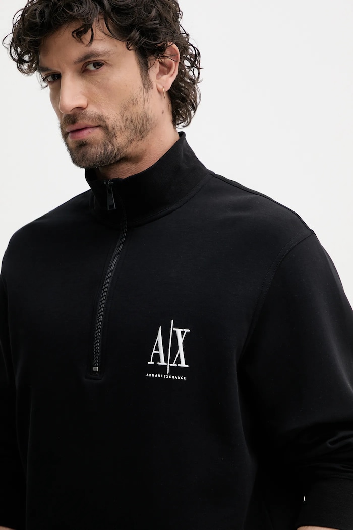Armani Exchange bluza męska z bawełną czarny XM000370.AF10818.NOS
