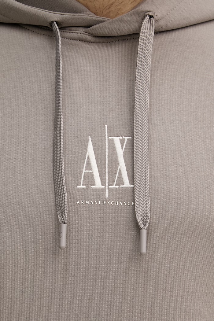 Armani Exchange mikina s kapucí pánská s bavlnou XM000369.AF10818.NOS hnědá
