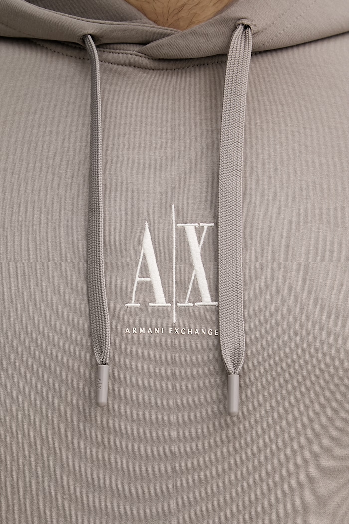 Armani Exchange mikina s kapucí pánská s bavlnou XM000369.AF10818.NOS hnědá