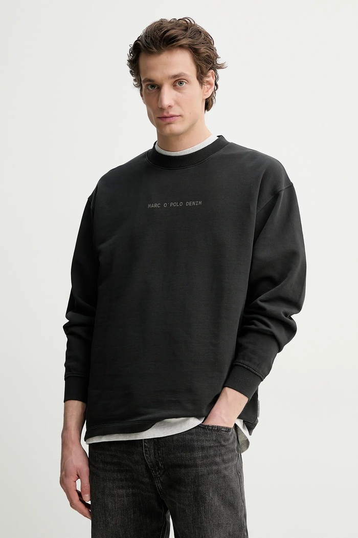 Marc O'Polo bluza bawełniana nadruk szary 5000006057