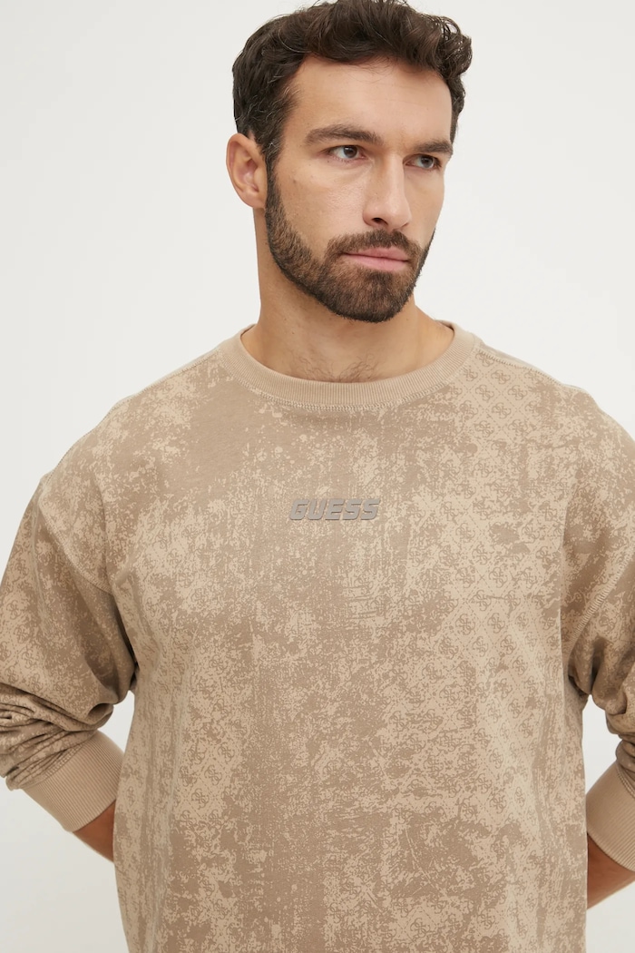 Guess felpa in cotone GOTAM beige Z5RQ17.K9YI1