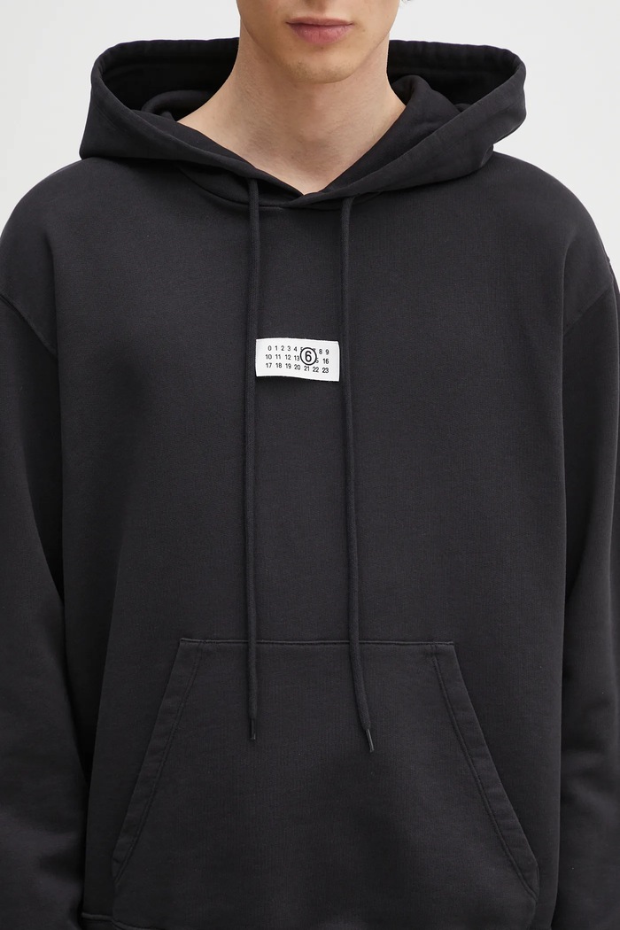 Pamučna dukserica MM6 Maison Margiela crna SH0GU0018