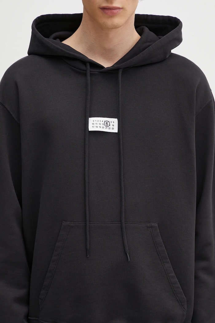 Pamučna dukserica MM6 Maison Margiela crna SH0GU0018