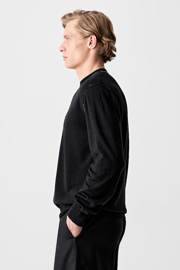 MM6 Maison Margiela sveter s vlnou pánsky SH0HL0017 čierna AW25