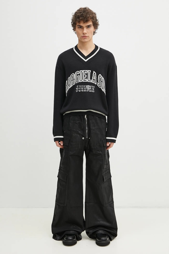 MM6 Maison Margiela sweter z domieszką wełny SH0HN0002 czarny