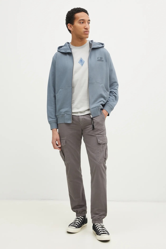 C.P. Company bluza bawełniana 18CMSS044A005086W niebieski SS25