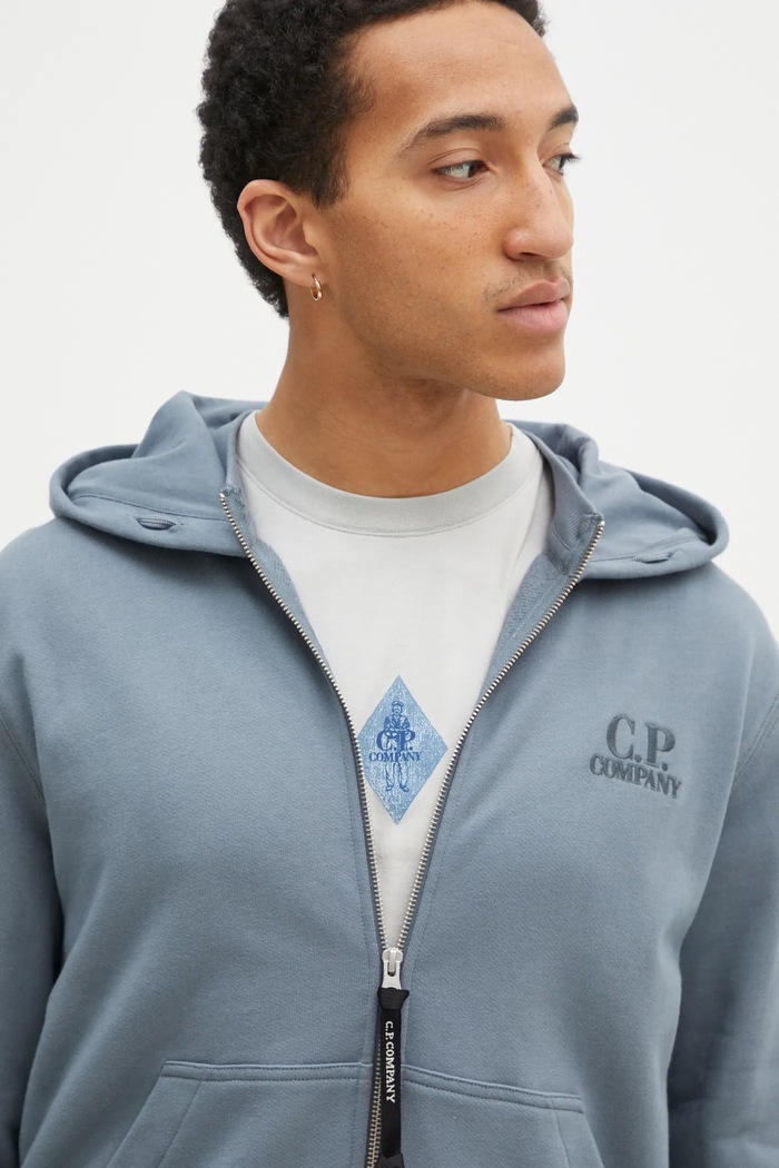 C.P. Company bluza bawełniana niebieski 18CMSS044A005086W