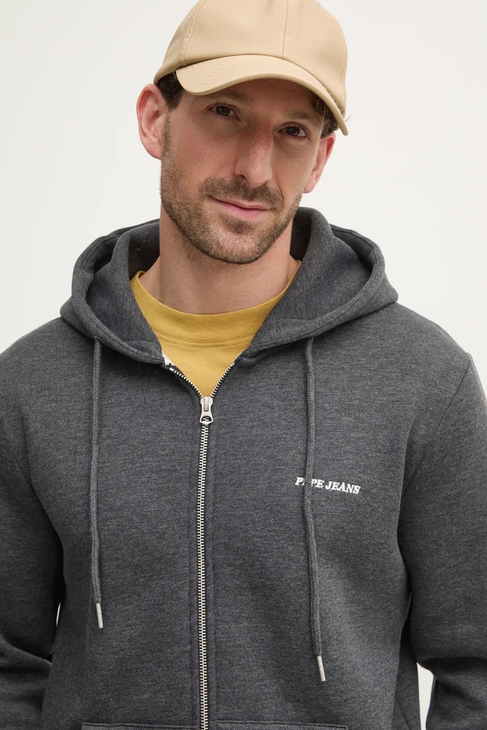 Μπλούζα Pepe Jeans DAMIAN ZIP γκρί PM582752