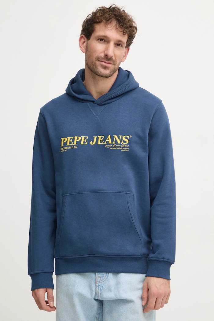 Mikina Pepe Jeans DYLAN HOODIE s kapucňou tmavomodrá PM582755