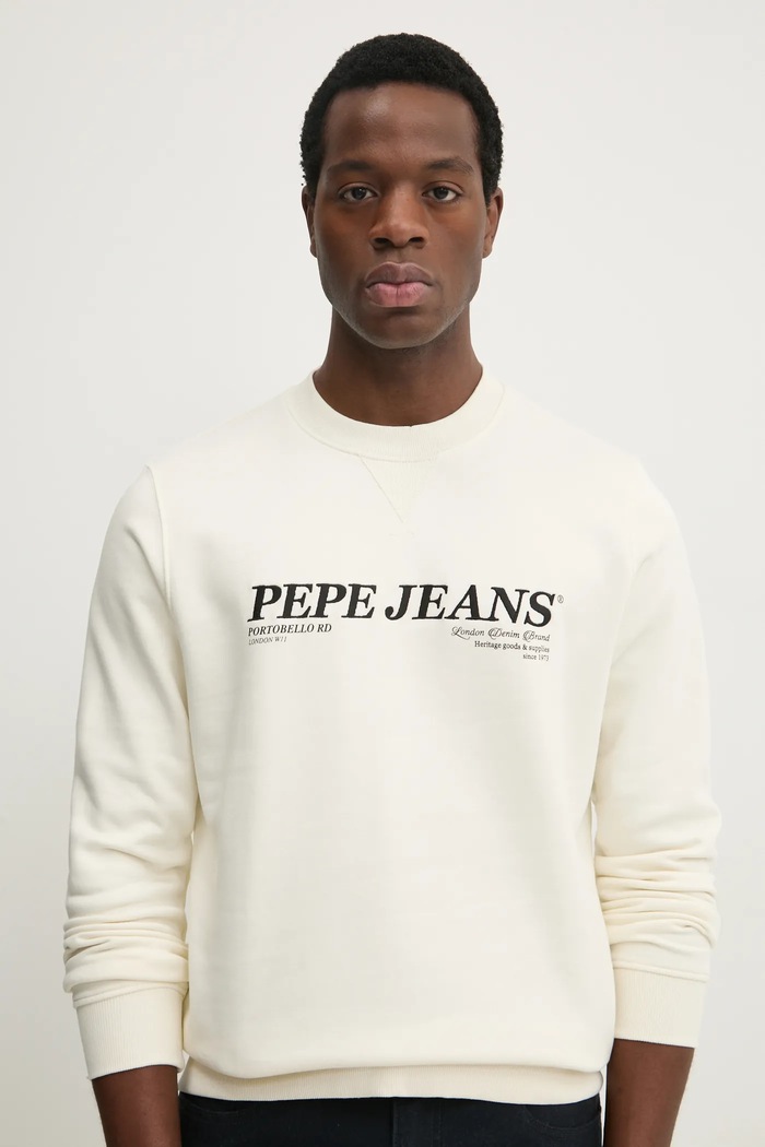 Mikina Pepe Jeans DYLAN CREW béžová PM582756