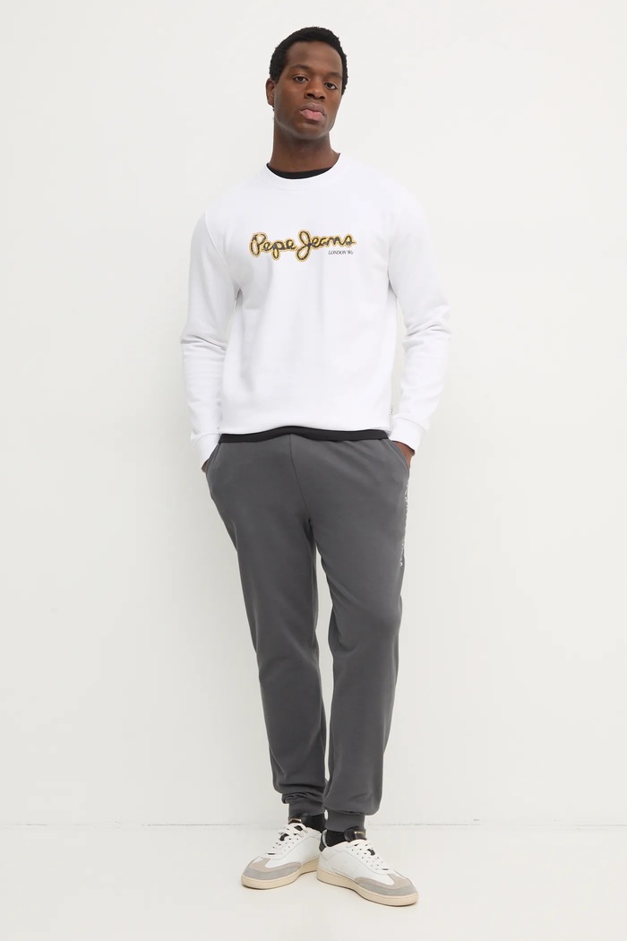 Памучен суичър Pepe Jeans DORIAN CREW PM582757 бял SS25
