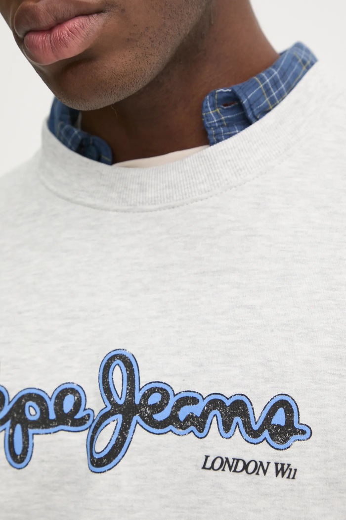 Pepe Jeans hanorac de bumbac DORIAN CREW PM582757 gri