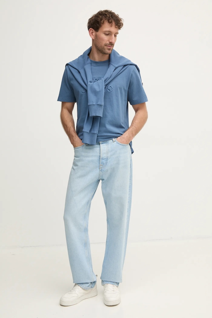 Pepe Jeans bluza bawełniana DARIUS CREW PM582760 niebieski SS25