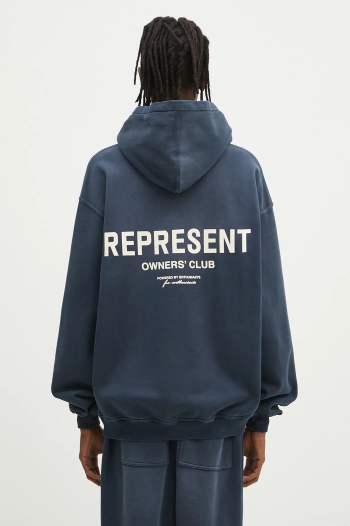 Clothing Represent cotton sweatshirt Owners Club Hoodie OCM41113.224 blue