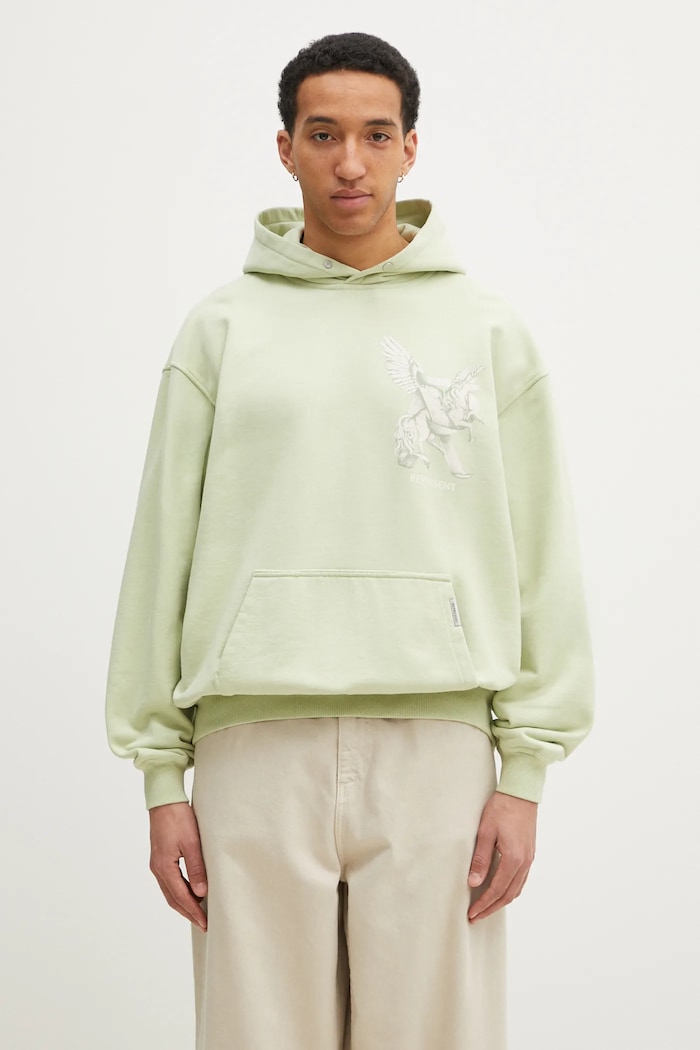 Памучен суичър Represent Elegance In Motion Hoodie шарен зелен MLM41065.37