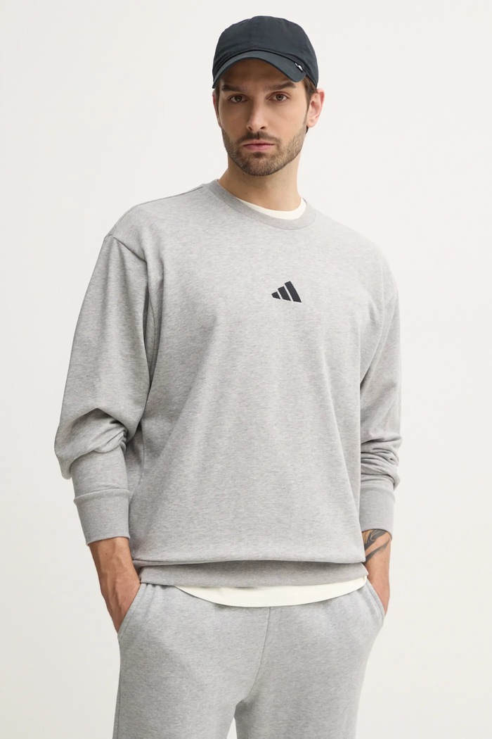 adidas bluza Feelcozy aplikacja szary JE3828