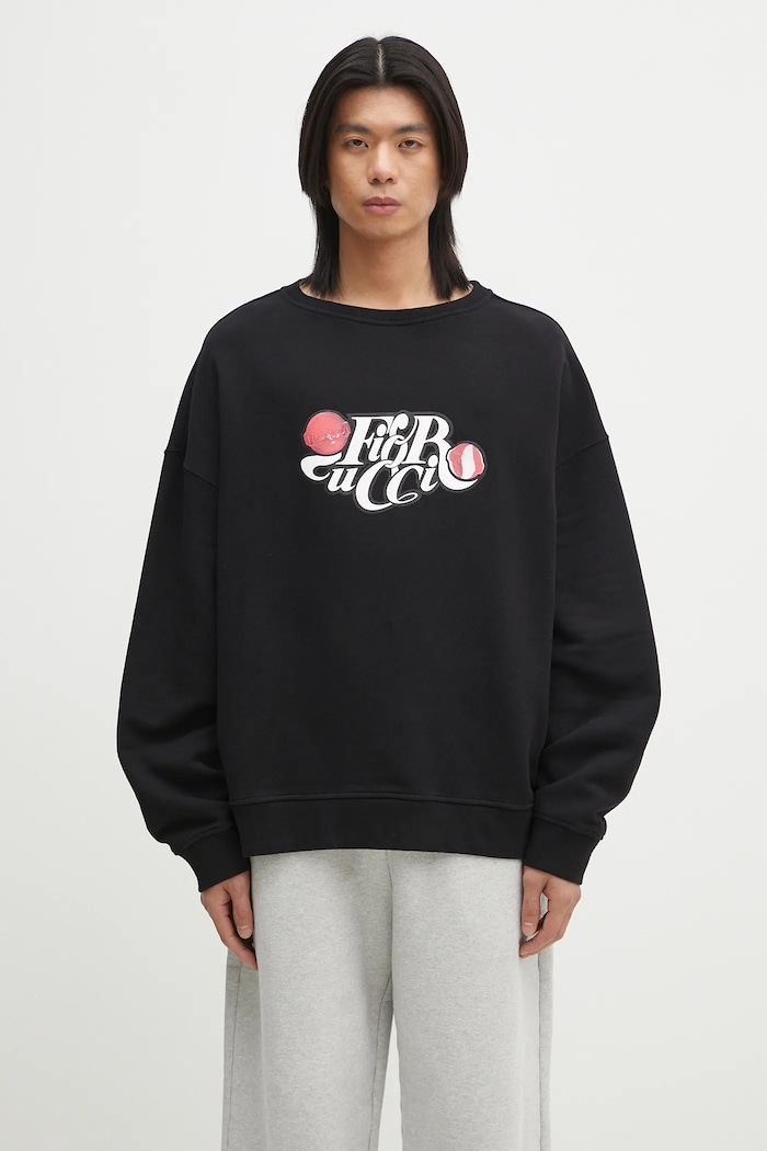 Хлопковая кофта Fiorucci Curly Lollipop Logo Relaxed Fit Sweatshirt печать чёрный U02SPSCR188CJ05BK02