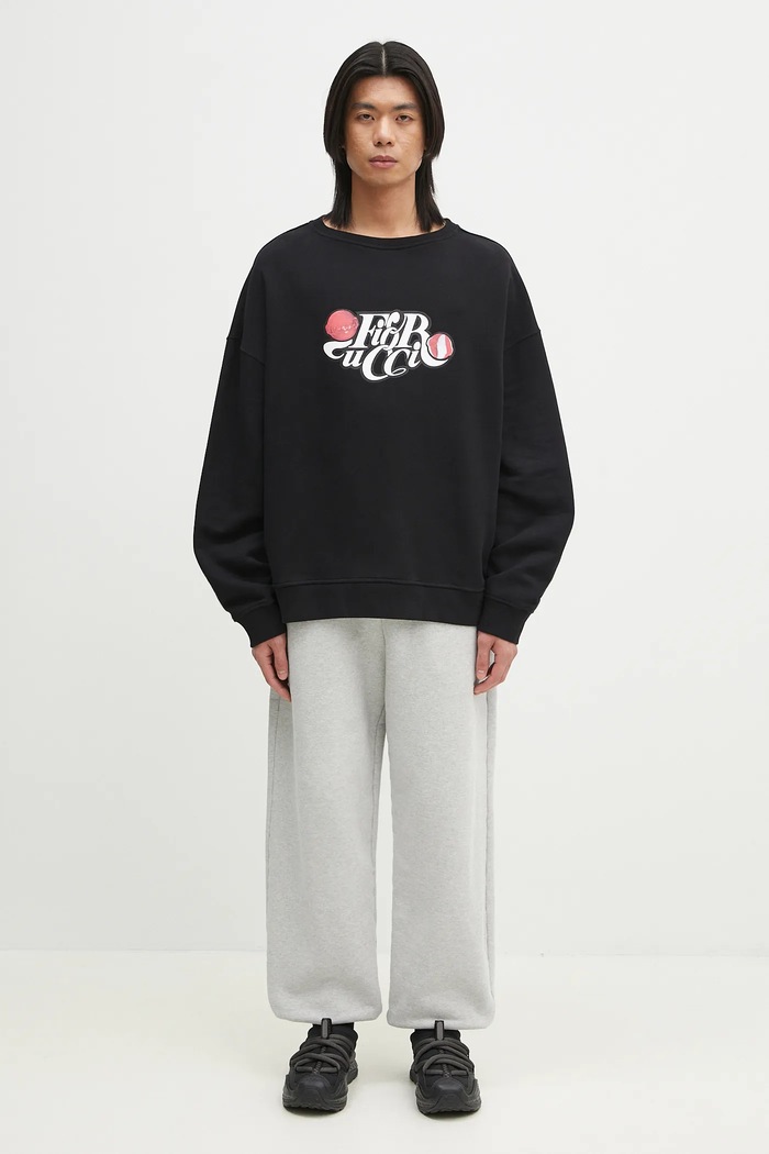 Хлопковая кофта Fiorucci Curly Lollipop Logo Relaxed Fit Sweatshirt U02SPSCR188CJ05BK02 чёрный