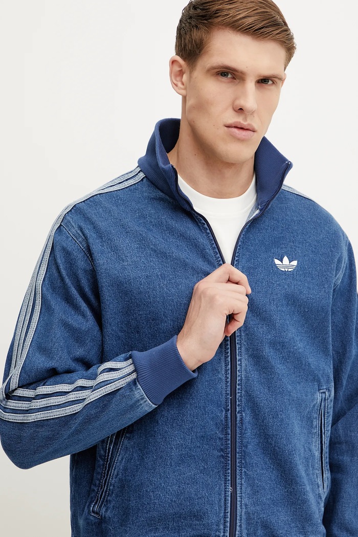Μπουφάν adidas Originals Adicolor Denim Firebird Track Top μπλε JC6233