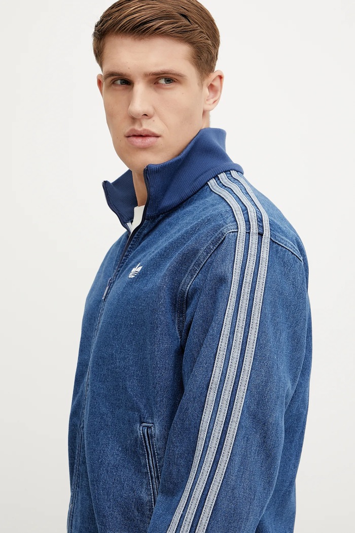 Μπουφάν adidas Originals Adicolor Denim Firebird Track Top JC6233 μπλε