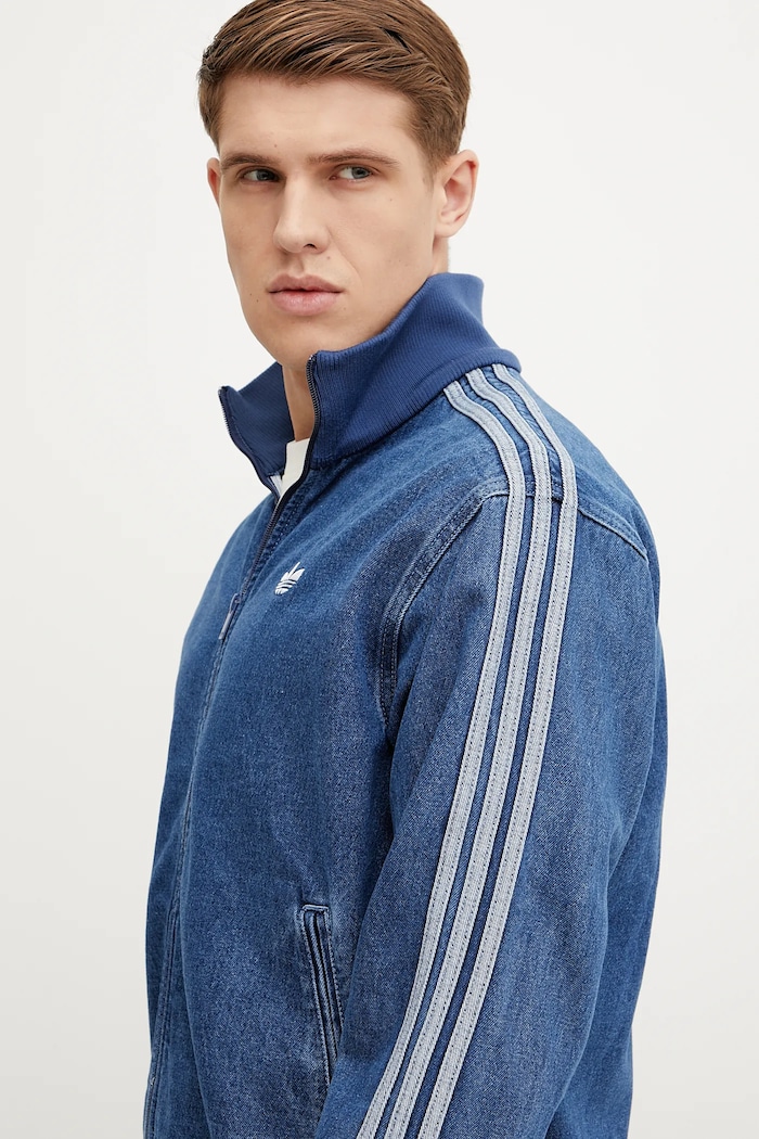 Μπουφάν adidas Originals Adicolor Denim Firebird Track Top JC6233 μπλε
