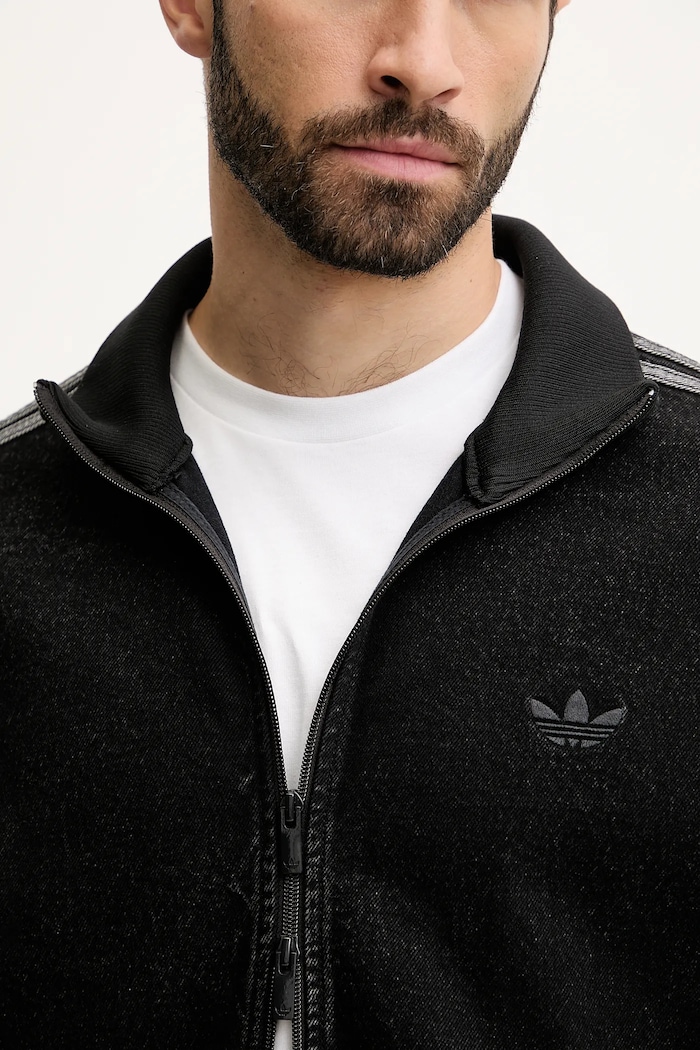 adidas Originals denim jacket Adicolor Denim Firebird Track Top JC6717 black