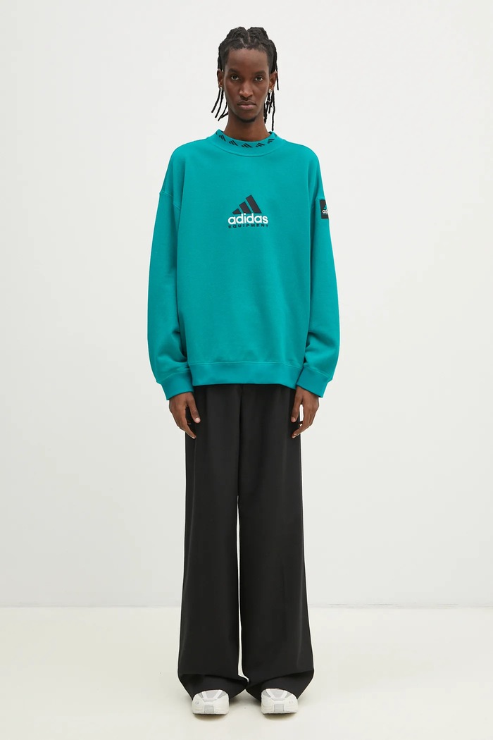 adidas Originals bluza Equipment Reflective Crew Neck JN7146 turcoaz
