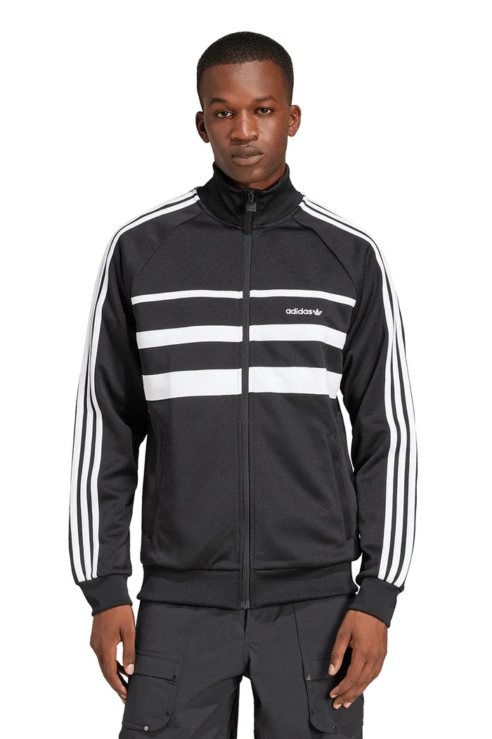 Mikina adidas Originals First Tracktop bez kapuce černá JP1046