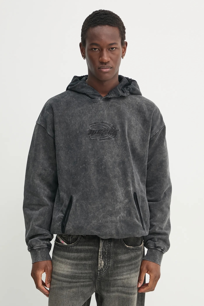 Diesel bluza bawełniana z kapturem szary A16321.0BMBK