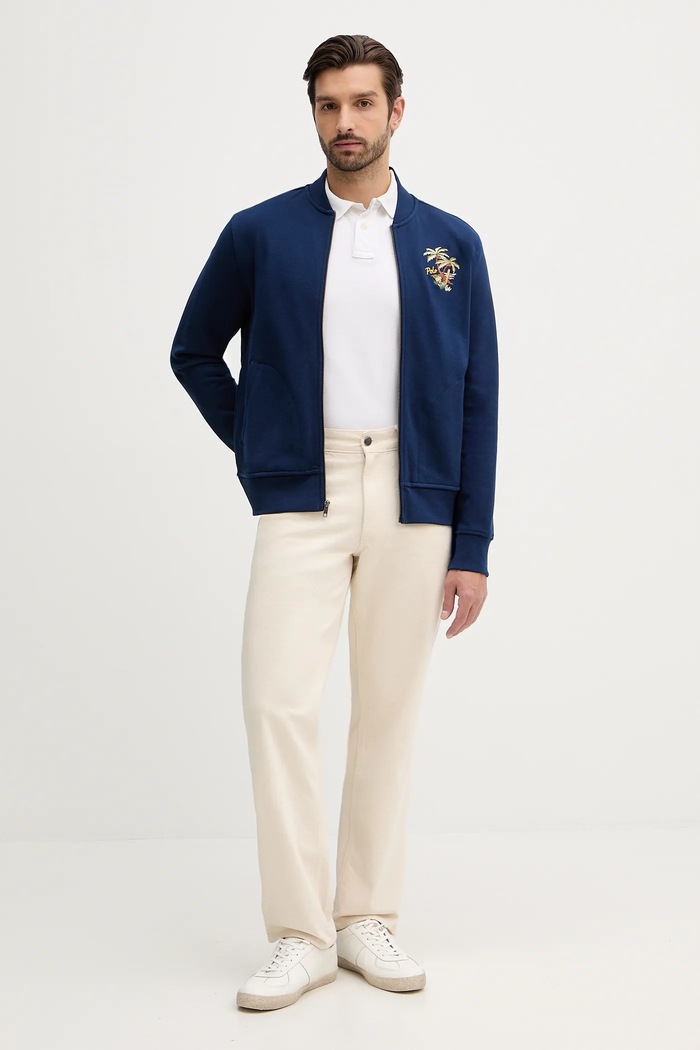 Bavlnená mikina Polo Ralph Lauren Long Sleeve Sweatshirt 710970280 modrá SS25
