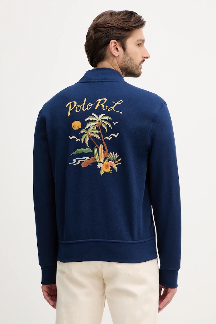 Oblečenie Bavlnená mikina Polo Ralph Lauren Long Sleeve Sweatshirt 710970280 modrá