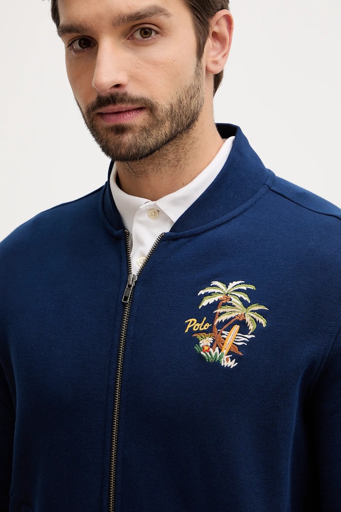 Bavlnená mikina Polo Ralph Lauren Long Sleeve Sweatshirt modrá 710970280