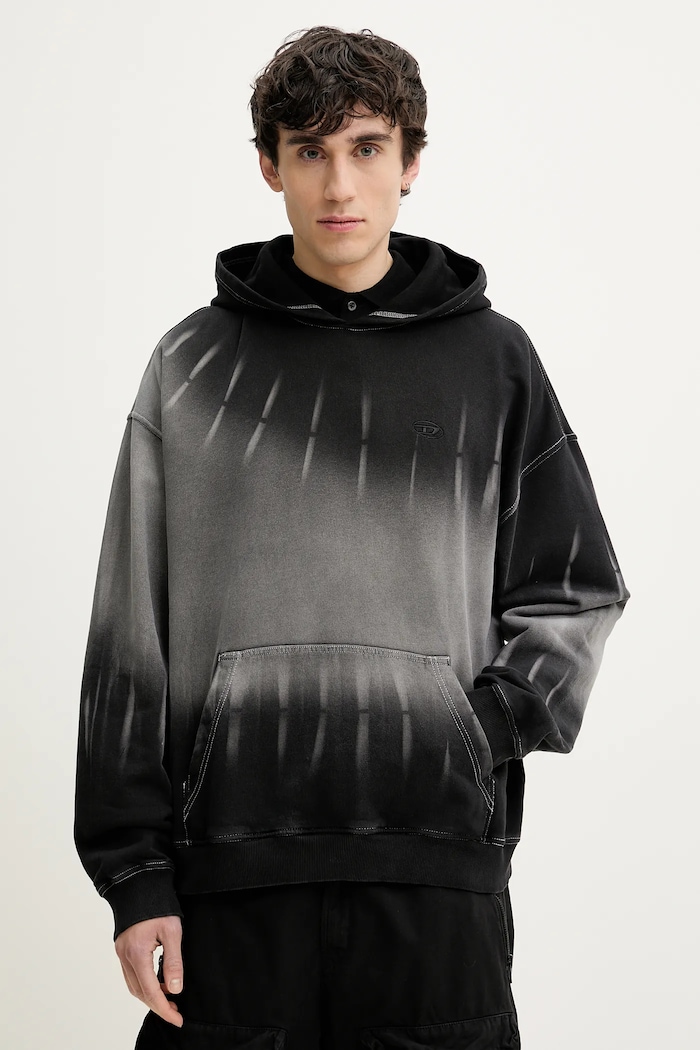 Суичър Diesel S-BOXT-HOOD-R2 SWEAT-SHIRT с качулка черен A16123.0SLBP