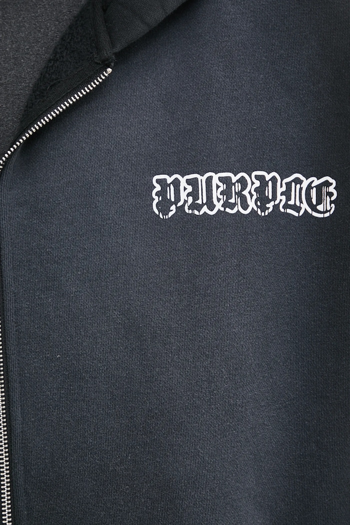 Bavlněná mikina PURPLE BRAND HWT FLEECE ZIP FRONT HOODY P460.HBGW125 šedá