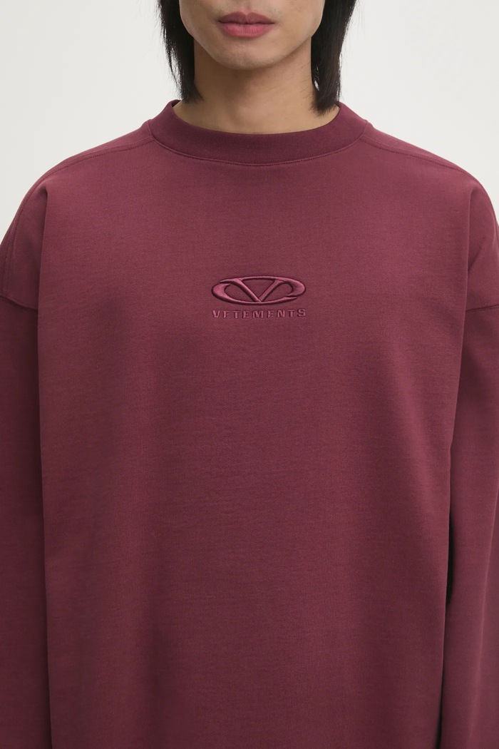 Кофта VETEMENTS Oval Logo Cropped Boxy бордо UA66CW600R