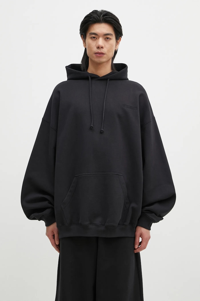 Mikina VETEMENTS Embroidered Logo Oversized hladký černá UA66HD780B