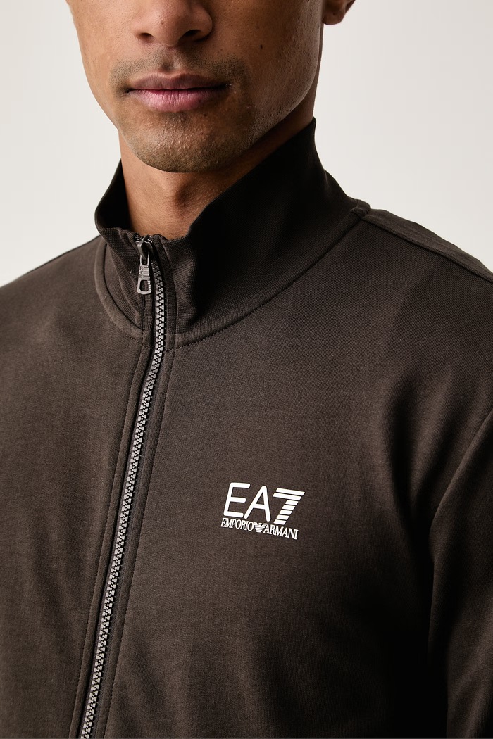EA7 Emporio Armani μπλούζα με κουμπιά ανδρική με βαμβάκι καφέ PJVRZ.8NPM31