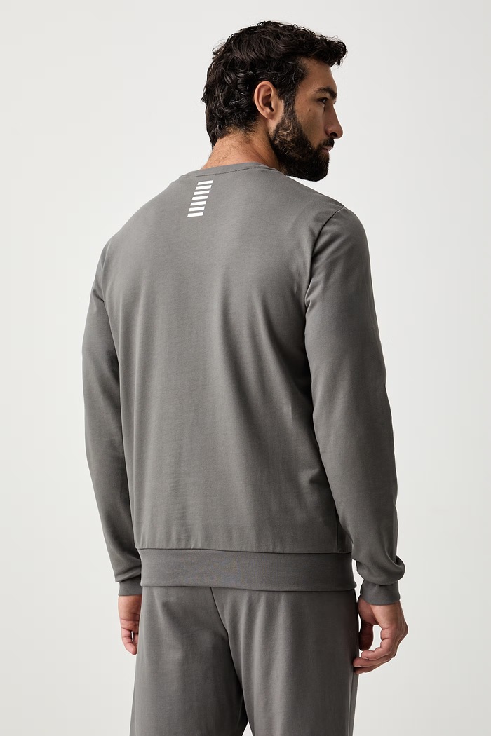 EA7 Emporio Armani bluza męska bawełniana PJVRZ.8NPM30 szary SS26