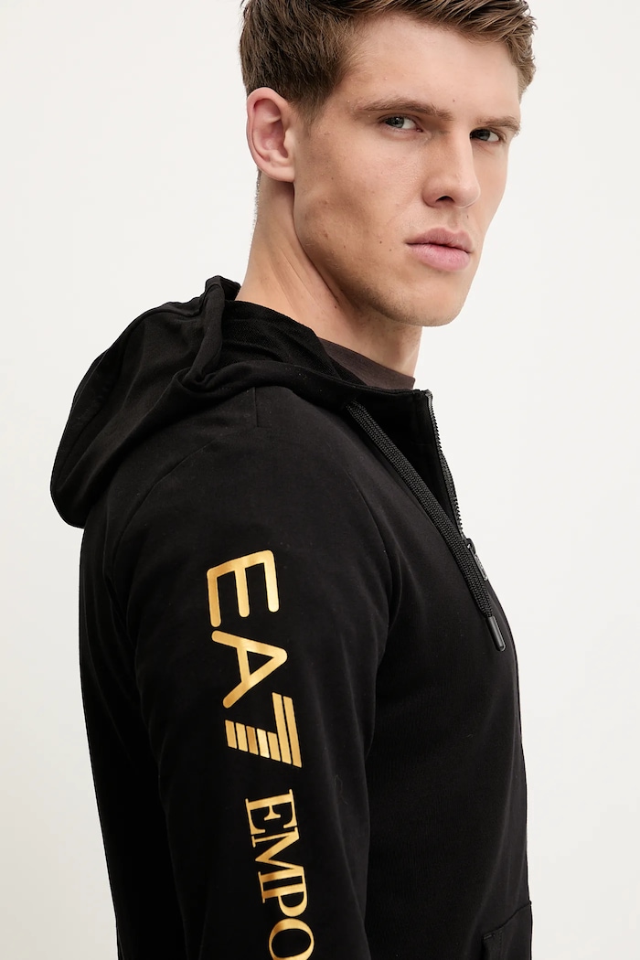 Pamučna dukserica EA7 Emporio Armani crna AF13512.7M000568