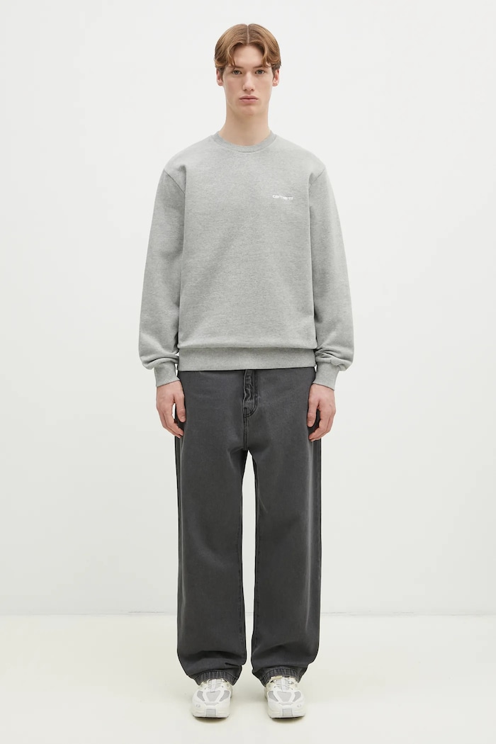 Бавовняна кофта Carhartt WIP Script Embroidery Sweat сірий I034496.00DXX