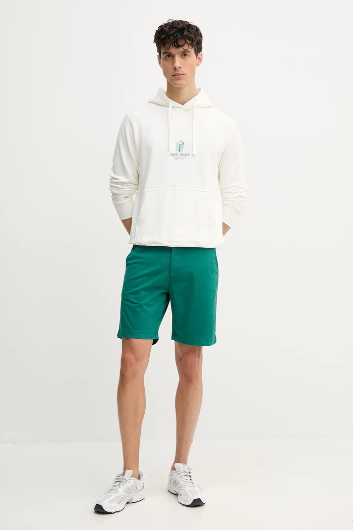 Pepe Jeans bluza bawełniana DOMINIC HOODIE PM582830 biały SS25