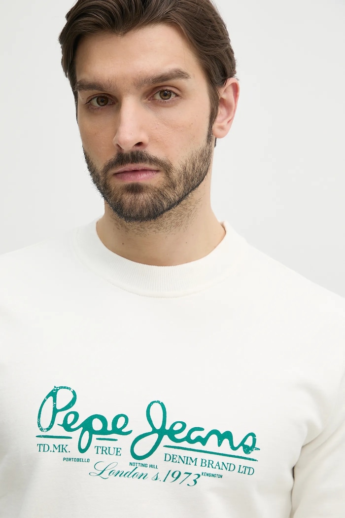 Pepe Jeans bluza bawełniana DUMAS CREW biały PM582832
