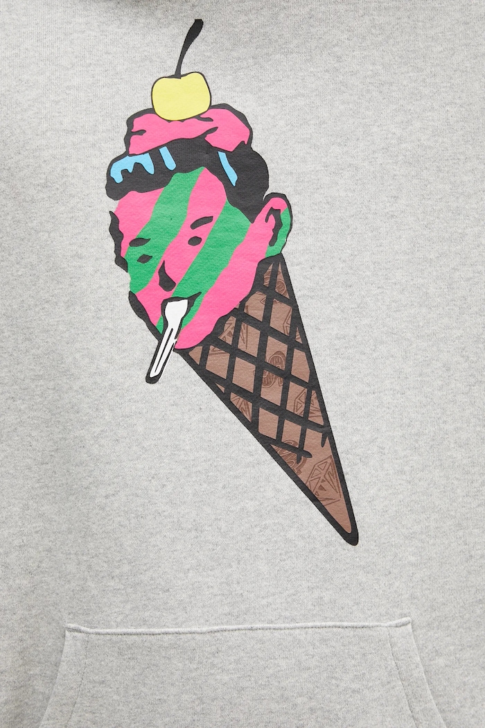 Бавовняна кофта ICECREAM Cone Man Popover Hood сірий IC24487