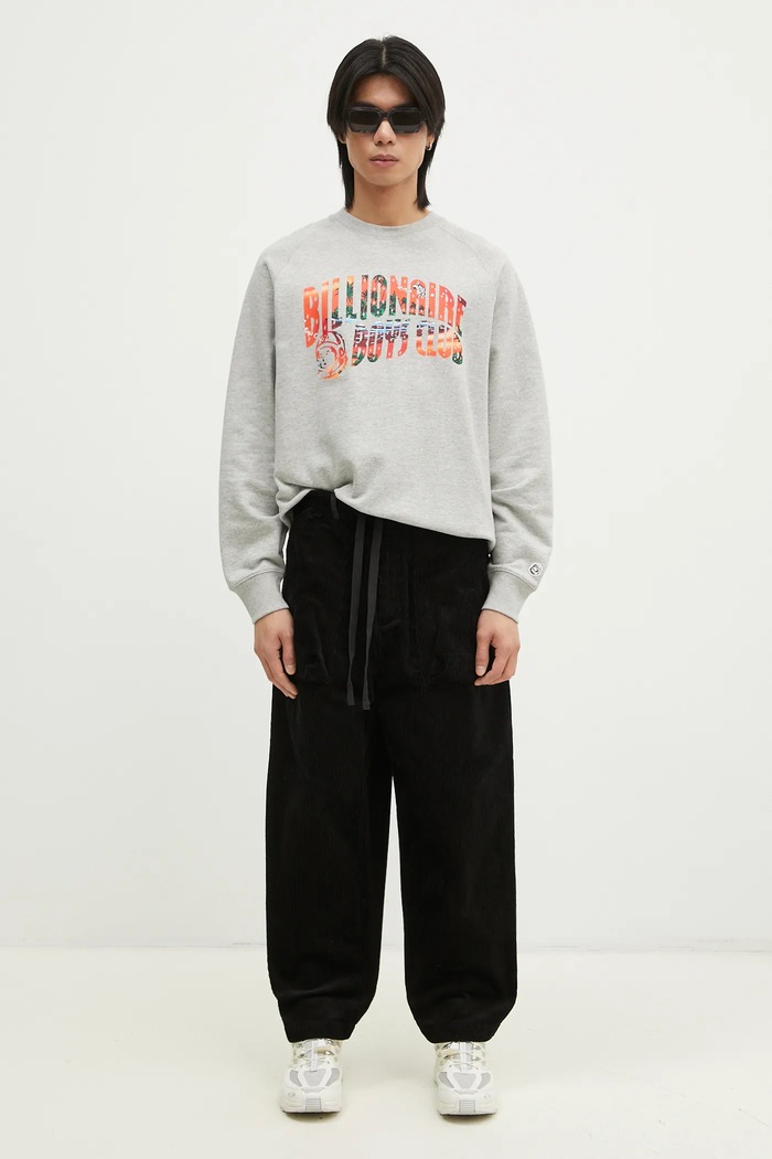 Bavlněná mikina Billionaire Boys Club Tropical Island Fill Arch Logo Crewneck B24439 šedá